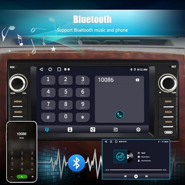 Portable Wireless Car Stereo with Apple CarPlay/Android Auto,7" HD Portable Touch Screen Car Radio Multimedia Player with Bluetooth, Navigation, Mirror Link for All Vehicles（No Bac