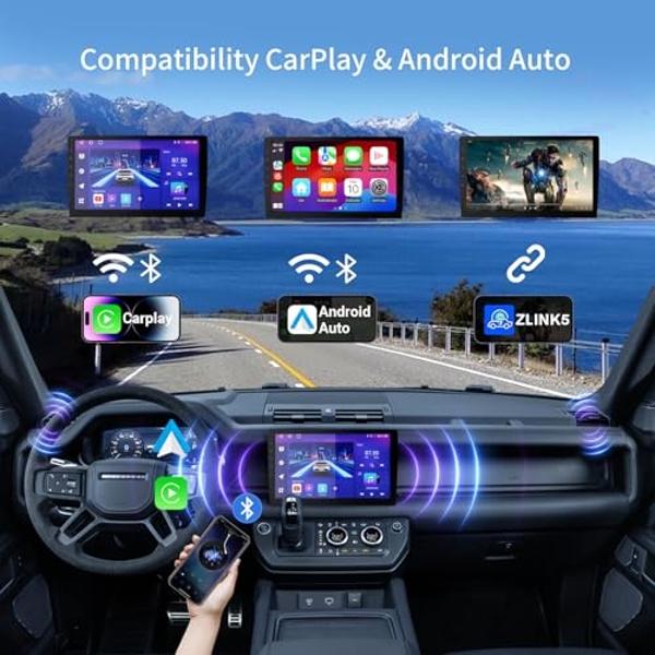 Haudio 10.1 Inch Android 13 Car Stereo Receiver - Universal Fit for Most Cars, 64GB Storage, HD 720P Touchscreen, Bluetooth 4.1, Built-in GPS/Backup Camera, Supports MirrorLink & W