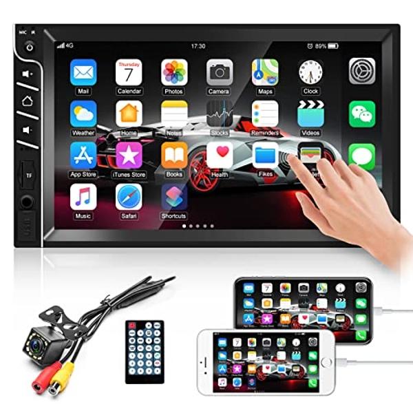 PolarLander Universal 1 Din 12V in-Dash Car Radio Audio Player Built-in 2 Speaker Stereo FM Support Bluetooth with USB/TF Card Port