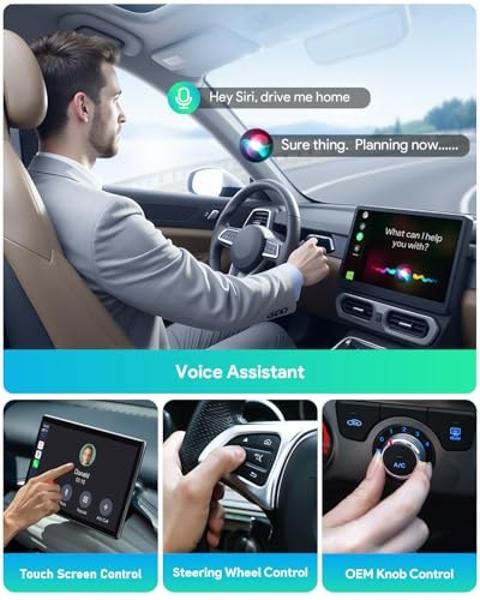 FAHREN 3rd-Gen Wireless Carplay Adapter, Mini Apple Carplay & Android Auto Wireless Adapter for Car, Support Netflix/YouTube/TF Card, No Lag, Plug and Play, Only Fit with iPhone 8+