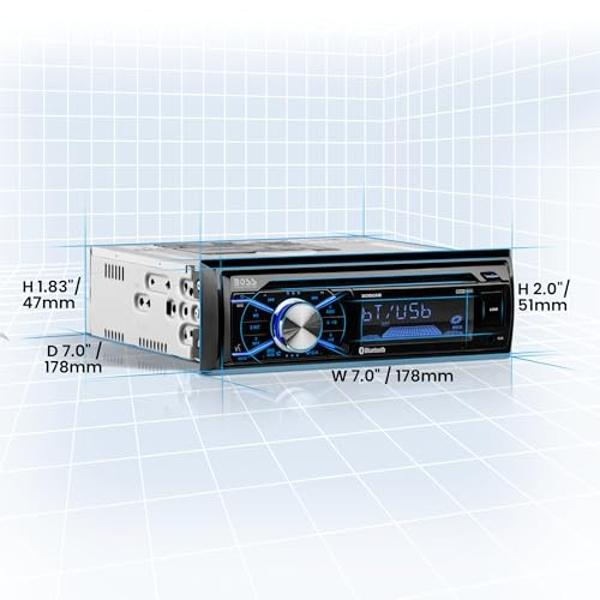 BOSS Audio Systems 508UAB Car Stereo With Bluetooth - Single Din, CD Player, Aux-in, USB, Built-in Microphone, AM/FM Radio Receiver