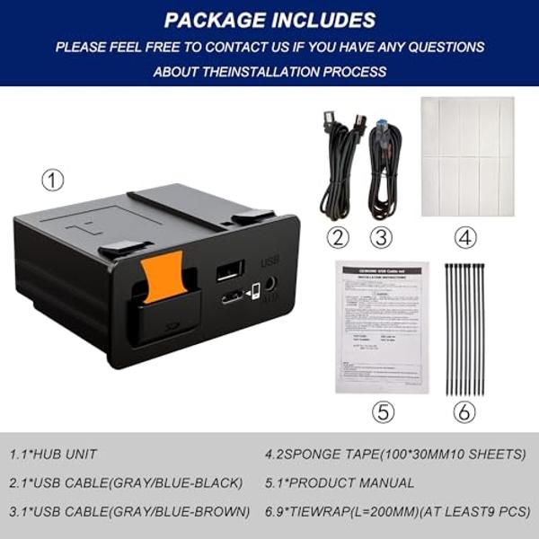 HMYC Mazda Carplay and Android Auto Retrofit Kit, TK78-66-9U0C OEM Media Hub Fits to MZD Connect System, Compatible with Mazda 2/3/6/CX3/CX5/CX9/MX5 2015-2020 Year(Type-c Fast Char