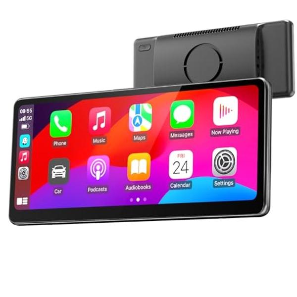 MINIX [2025 Fully Laminated Screen] 60fps Portable Wireless Carplay Car Stereo 8.9 Inch 1920 * 720 HD Touchscreen for Carplay&Android Auto Car Stereo Receiver Supports Steering Whe