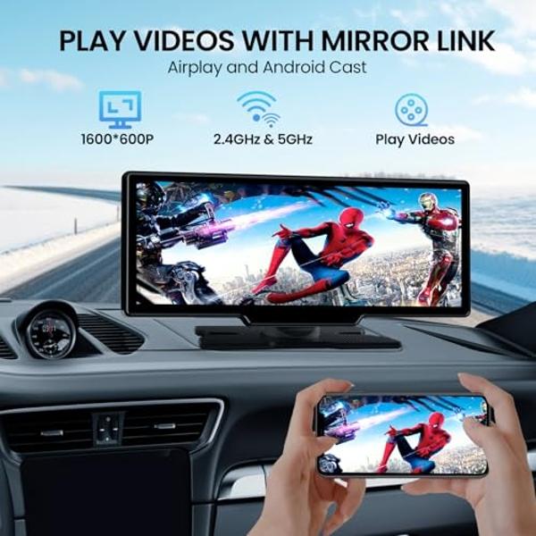 Haudio 10.1 Inch Android 13 Car Stereo Receiver - Universal Fit for Most Cars, 64GB Storage, HD 720P Touchscreen, Bluetooth 4.1, Built-in GPS/Backup Camera, Supports MirrorLink & W