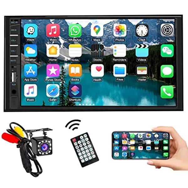 Naifay Car Stereo Double Din Radio with Bluetooth, Car Radio Touchscreen 7 Inch MP5 Player Car Stereo with Backup Camera Bluetooth, Mirror Link, FM/SWC/USB/SD/AUX, Car Audio Receiv