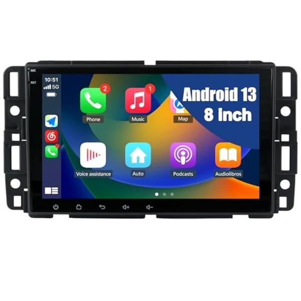 Android 13 [2G+32G] Car Radio for GMC Sierra Yukon Chevrolet Buick Chevy Silverado,8 Inch Touch Screen Stereo with GPS WiFi SWC Wireless CarPlay Android Auto
