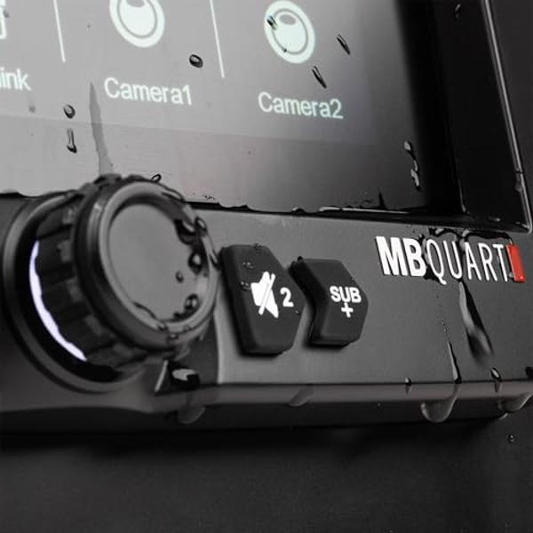 MB Quart Portable Touchscreen Car Stereo Dual Zone Audio System for Boat & UTV, Black