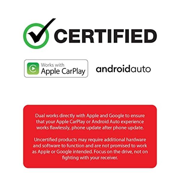 Dual Electronics DCA73W 7-inch Certified Apple CarPlay Android Auto Wired or Wireless | Double DIN Touchscreen Car Stereo Radio | Bluetooth | Backup Camera Input | USB Playback & C