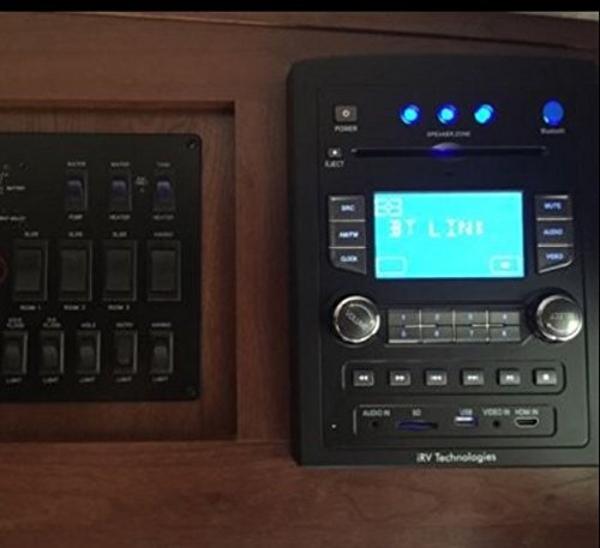 iRV Technology iRV66 AM/FM/CD/DVD/MP3/MP4/USB/SD/HDMI/Digital5.1/Surround Sound/Bluetooth 3 Zones wall mount RV Radio Stereo with wire adaptor Concertone ZX500/600/690/700,Genesis 