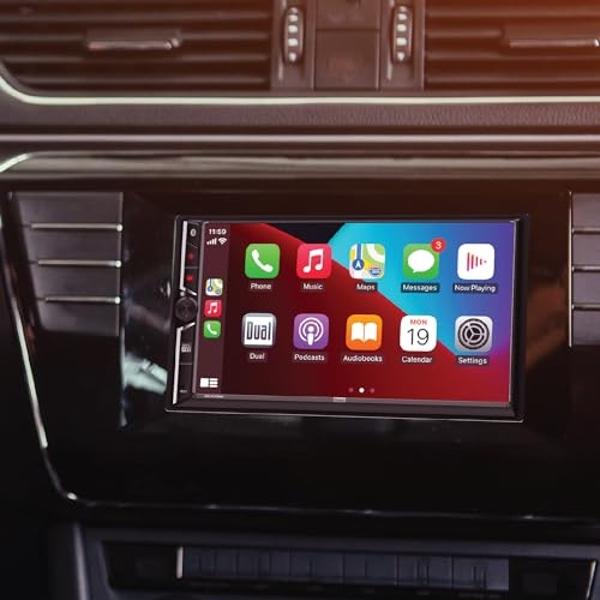 Dual Electronics DCA73W 7-inch Certified Apple CarPlay Android Auto Wired or Wireless | Double DIN Touchscreen Car Stereo Radio | Bluetooth | Backup Camera Input | USB Playback & C
