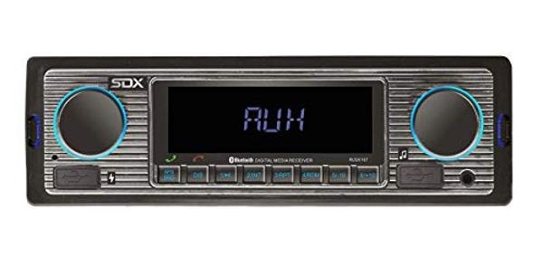 SDX Audio Bluetooth Radio Receiver, MP3 Player with USB Charger, MP3/USB, Aux-in, Built-in Microphone Hands-free, Multi Color Illumination Digital LCD Display Panel, Car Stereo Rec