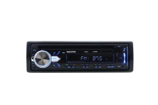 New Audiotek AT-990BT CD / MP3 Car Audio Receiver Works with USB, SD, Bluetooth, Compatible with MP3/WMA/CD-R/RW/USB/SD/MMC Slots, Sensitive FM Receiver, AUX in Front
