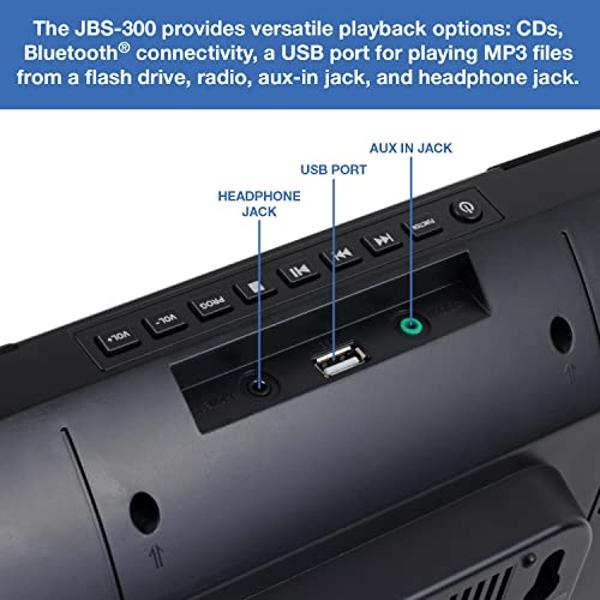JENSEN JBS-300 Wall Mountable Bluetooth Music System with MP3 CD Player/Digital AM/FM Stereo Reveiver and Remote Control