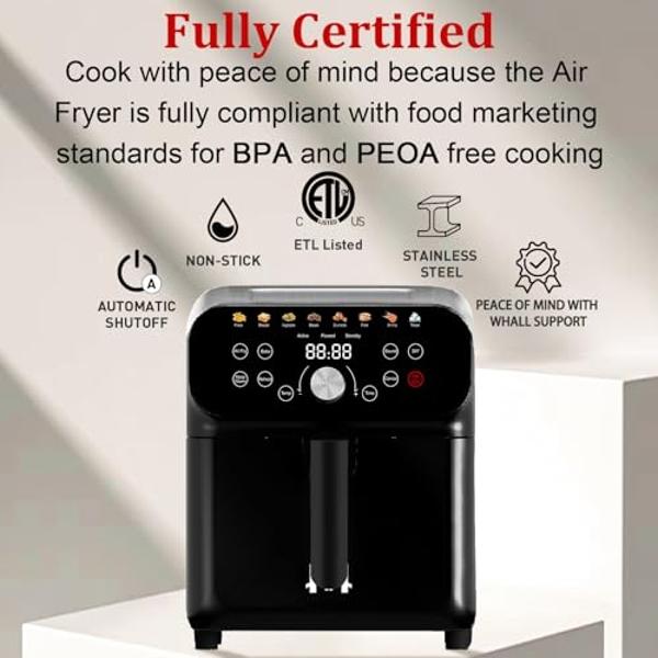 Ninja Air Fryer Pro XL 7-in-1, Max Crisp Tech, 450F for Hotter, Crispy Results, 6.5 QT Capacity fits 9lb wings, Max Crisp, Broil, Air Fry, Roast, Bake, Reheat, Dehydrate, Space Sav
