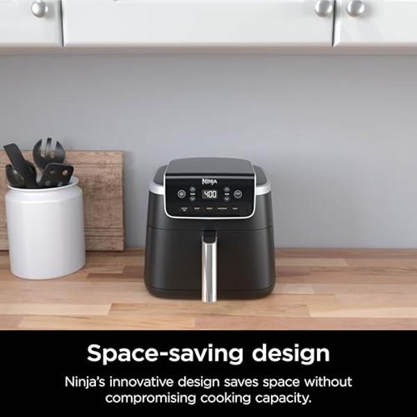 Ninja Air Fryer Pro 5-in-1, 5 QT Capacity, Air Fry, Bake, Roast, Reheat, and Dehydrate, Air Crisp Technology, Nonstick Basket & Crisper Plate, Grey, AF142