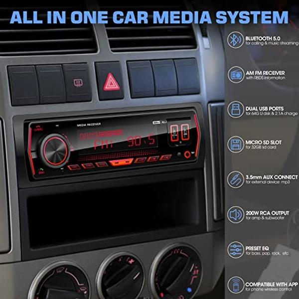 JVC KW-M560BT Apple CarPlay Android Auto Multimedia Player w/ 6.8" Capacitive Touchscreen, Bluetooth Audio and Hands Free Calling, MP3 Player
