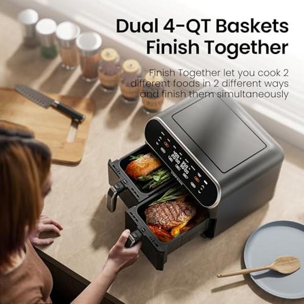 Ninja Air Fryer Pro 4-in-1 with 5 QT Capacity, Air Fry, Roast, Reheat, Dehydrate, Air Crisp Technology with 400F, crispy results in just minutes, Nonstick Basket & Crisper Plate, G