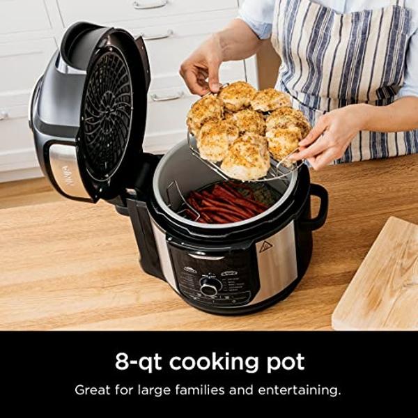Ninja FD401 LP3 Foodi 12-in-1 Deluxe XL 8 qt. Pressure Cooker & Air Fryer that Steams, Slow Cooks, Sears, Sautés, Dehydrates & More, with 5 qt. Crisper Basket, Reversible Rack & Re