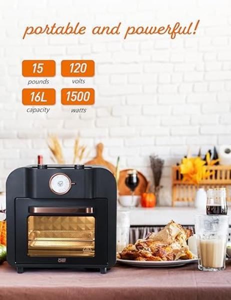 COMMERCIAL CHEF Air Fryer Multi-Oven, 17-QT Multifunctional & Multi Level Air Fryer with Bake, Broil, Roast, Warm & Toast for Rotisserie Chicken, Pizza & More, 1500 Watt Air Fryer 