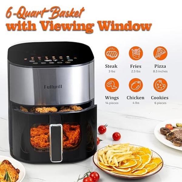 T-fal Easy Fry XXL Air Fryer & Grill Combo with One-Touch Screen, 8 Preset Programs, 5.9 quarts, Black & Stainless Steel