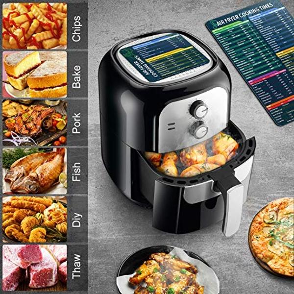 Air Fryer Magnetic Cheat Sheet Set, Cook Times Chart Air Fryer Accessories Magnet Sheet Quick Reference Guide for Cooking and Frying, Easy to Use, Excellent Kitchen Assistant