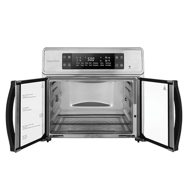 Kalorik Air Fryer Oven MAXX Advance Series 26-Quart with Digital Controls Easy-View Door and 14 Smart Cooking Presets, Includes 9 Cooking Accessories & Smart Probe, 1700-Watts, Bla
