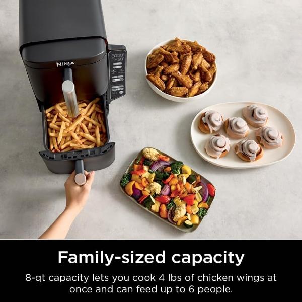BLACK+DECKER Purifry 8QT Air Fryer, Crispy Deep Fried Taste without the Fat, Plus Bake, Dehydrate, and Keep Food Warm, Digital Touchscreen and Auto Shut-Off