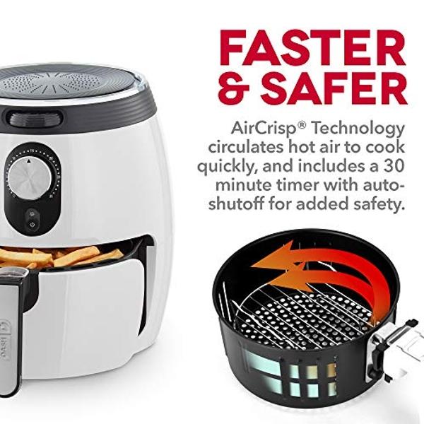 Vexon 6-IN-1 Glass Air Fryer,4.5QT Air Fryer with Viewing Glass Pot, Air Fry, Roast, Reheat, Dehydrate, Air Crisp Technology,Nonstick & Dishwasher Safe Basket,97% Less Oil,Features