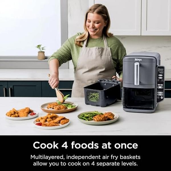 Vexon 6-IN-1 Glass Air Fryer,4.5QT Air Fryer with Viewing Glass Pot, Air Fry, Roast, Reheat, Dehydrate, Air Crisp Technology,Nonstick & Dishwasher Safe Basket,97% Less Oil,Features