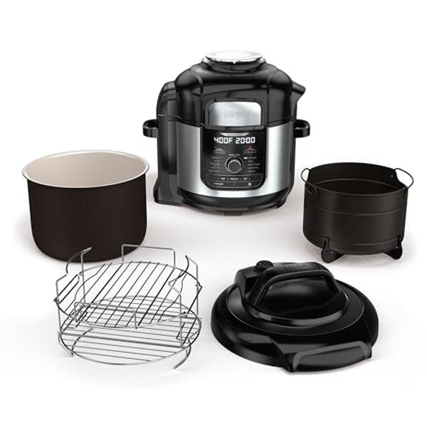 Ninja FD401 LP3 Foodi 12-in-1 Deluxe XL 8 qt. Pressure Cooker & Air Fryer that Steams, Slow Cooks, Sears, Sautés, Dehydrates & More, with 5 qt. Crisper Basket, Reversible Rack & Re