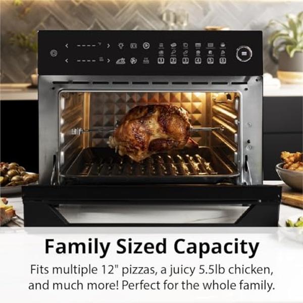 Nuwave 6-quart Brio Healthy Digital Air Fryer with One-Touch Digital Controls, 6 Preset Menu Functions & Removable Divider Insert, Black