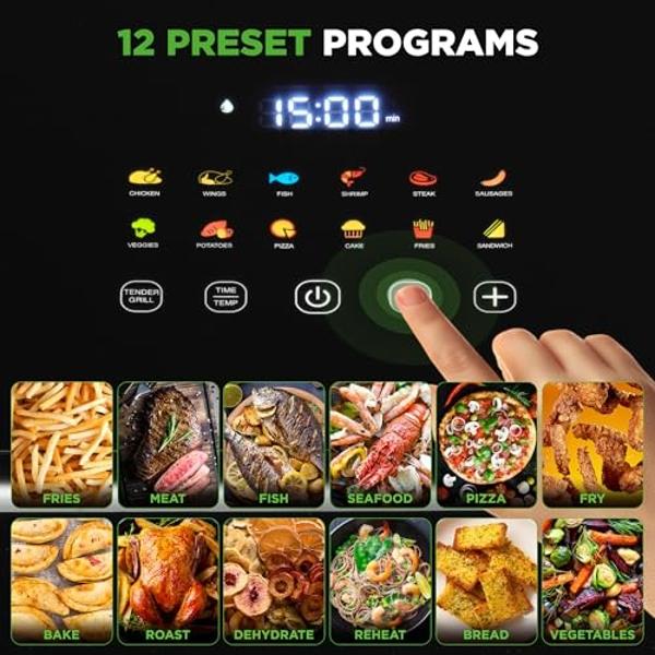Dash Deluxe Electric Air Fryer + Oven Cooker with Temperature Control, Non-stick Fry Basket, Recipe Guide + Auto Shut off Feature, 1200-Watt, 3 Quart - White