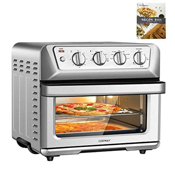 COSTWAY Air Fryer Toaster Oven, 7-in-1 Convection Countertop Oven w/Auto-Shut-Off, Timer, Accessories, Cookbook, 1800W, 21.5 QT Air Fryer Toaster Oven Combo, Bake, Broil, Toast, St