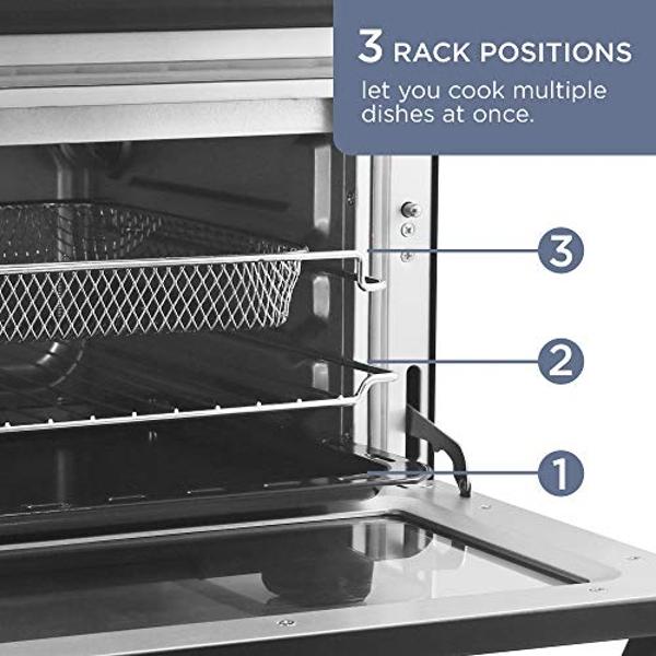 Elite Gourmet EAF9100 Maxi-Matic Electric Fryer Oven, Oil-Less Convection Oven Extra large 25L Capacity, Grill, Bake, Roast, Air Fryer, 1640-Watts, Black, 16.88