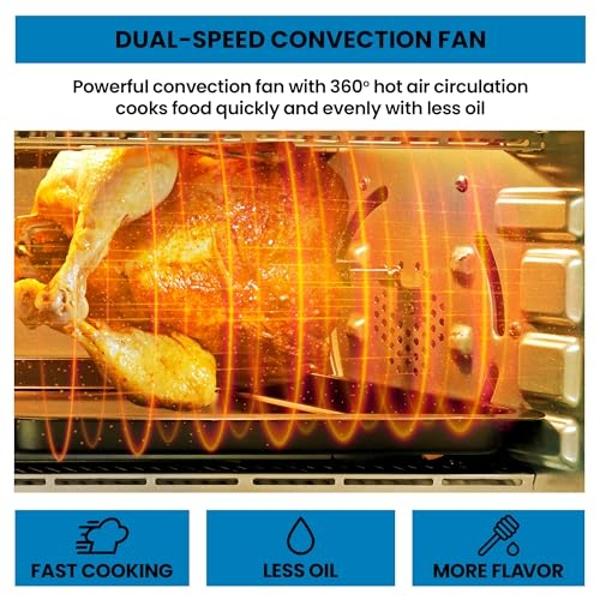 Nuwave 8QT Brio Air Fryer Plus Cool Gray, Digital LED Touch Screen with Cool White Display, 50°F~400°F in Precise 5°, 3 Wattage Alternatives, 5 Cook Functions, 50 Memory, PFAS Free