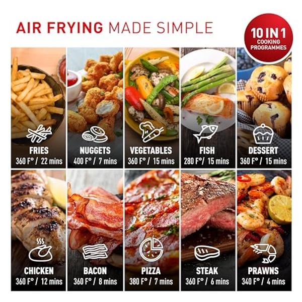 T-fal Easy Fry Max 5.3 qt Digital Air Fryer: 10 Versatile Cooking Programs, Intuitive Touchscreen, Dishwasher-Safe Basket, Fast and Healthy Cooking for Crispy Delicious Results, Gr