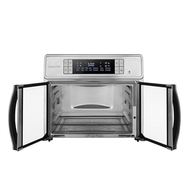 Kalorik Air Fryer Oven MAXX Series 26-Quart Flex Trio with Digital Controls Easy-View Door and 14 Cooking Presets, Converts into Dual 13 Quart Air Fryers, 1700-Watts, Stainless Ste
