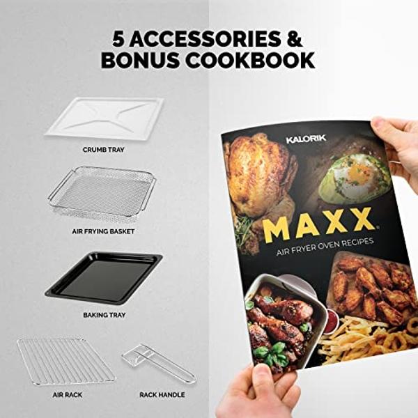 Nuwave Bravo Air Fryer Toaster Oven Combo, 12-in-1 Smart Convection Ovens Countertop 30QT with Integrated Digital Temperature Probe, Tray, Basket, Fry Rack and Recipes