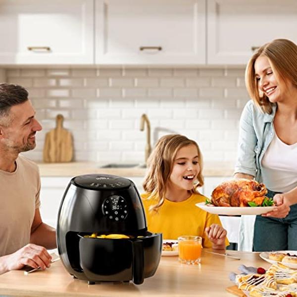 Willz Digital Air Fryer with 6 Pre-Set Cooking Programs & Precise Temperature Control, Non-Stick Basket and Dishwasher-Safe, 60 Minutes Timer, 3.5 Qt, Black