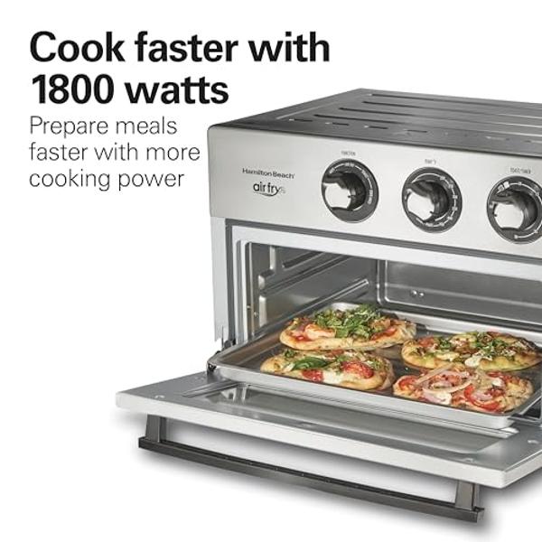 Elite Gourmet EAF9100 Maxi-Matic Electric Fryer Oven, Oil-Less Convection Oven Extra large 25L Capacity, Grill, Bake, Roast, Air Fryer, 1640-Watts, Black, 16.88