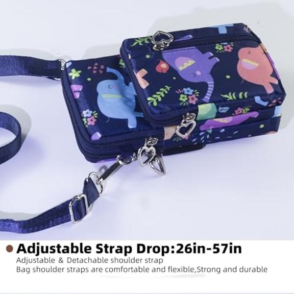 JANKS Small Crossbody Bags for Women Mini Cell Phone Purses with Crossbody Strap Phone Wallet Shoulder Bag Nylon Arm Bag