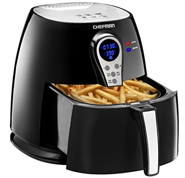 Chefman 2.5 Liter/2.6 Quart Air Fryer with Digital Display Adjustable Temperature Control for The Perfect Result in Frying a Variety of Foods, BPA Free, Cool-to-Touch Exterior