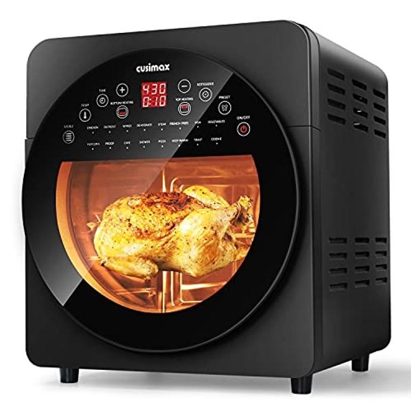 CUSIMAX Air Fryer Toaster Oven, 15.5 Quart Air Fryer Combo, 16-in-1 Air Fryer Toaster Oven, Large Convection Roaster with Rotisserie & Dehydrator, Rich Accessories, Digital Control