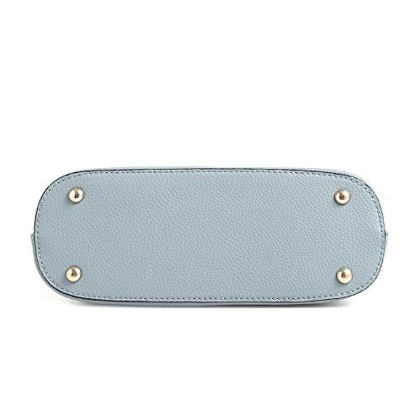 SG SUGU Lunar Lightweight Medium Dome Crossbody Bag Shoulder Bag with Double Tassels | Zipper Pocket | Adjustable Strap|Light Blue