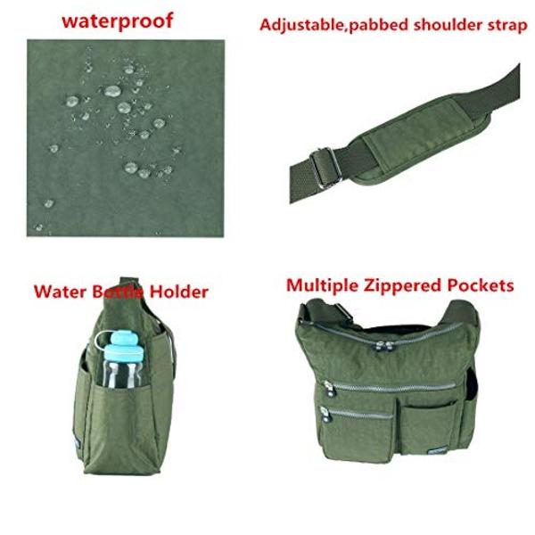 MHCNLL Crossbody Bag with Anti Theft RFID Pocket - Women Lightweight Water-Resistant Purse (green)