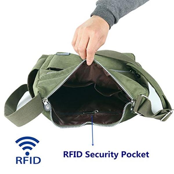 MHCNLL Crossbody Bag with Anti Theft RFID Pocket - Women Lightweight Water-Resistant Purse (green)