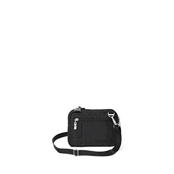 DELUXITY Crossbody Purse Bag Shoulder Bag Multi Pocket Zipper Purse | Black