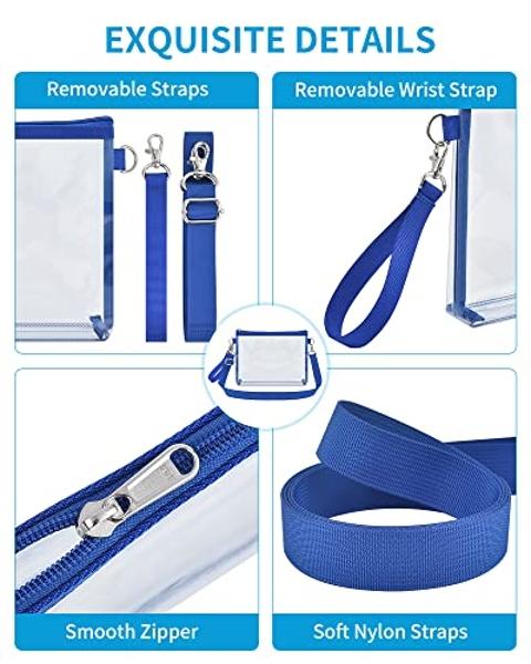 Bagenius Clear Purse Stadium Approved for Women, Transparent Clear Bag with Removable Straps for Work Festival Sporting Events and Concert - Blue
