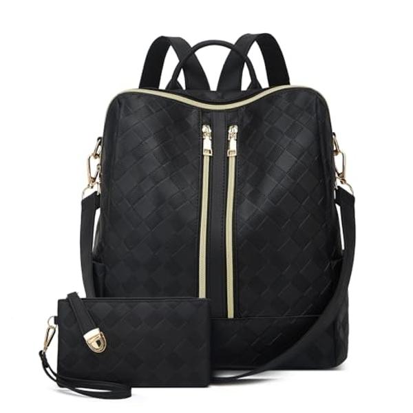 Makes Backpack Purse for Women PU Leather Travel Satchel Handbag Convertible Design Bag with Purse 2 Piece 12 Inch