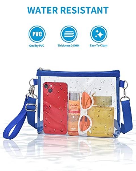 Bagenius Clear Purse Stadium Approved for Women, Transparent Clear Bag with Removable Straps for Work Festival Sporting Events and Concert - Blue